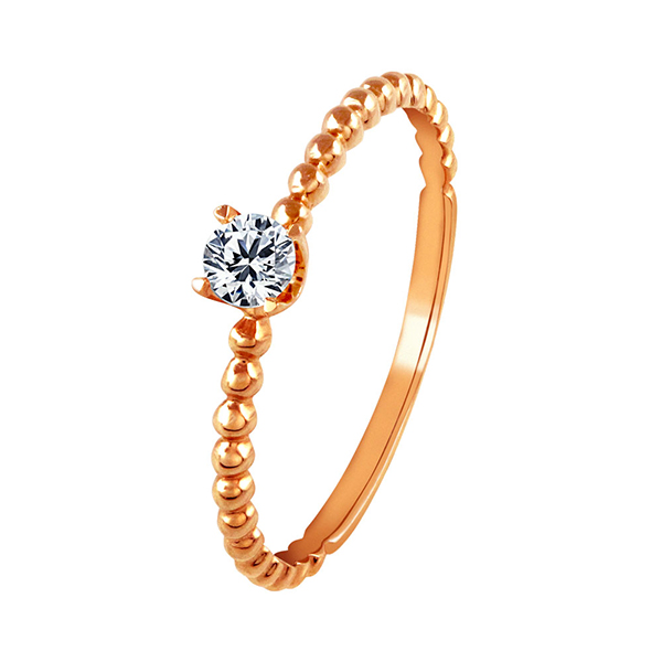 11分玫瑰K金鑽石戒指